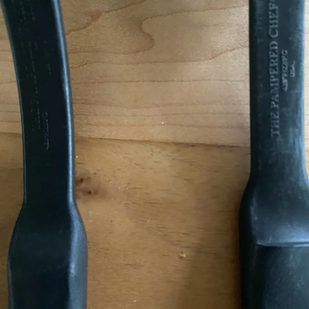 Pampered Chef Black Silicone 3 Kitchen Cooking Utensil Set Spoon Spatula Tongs